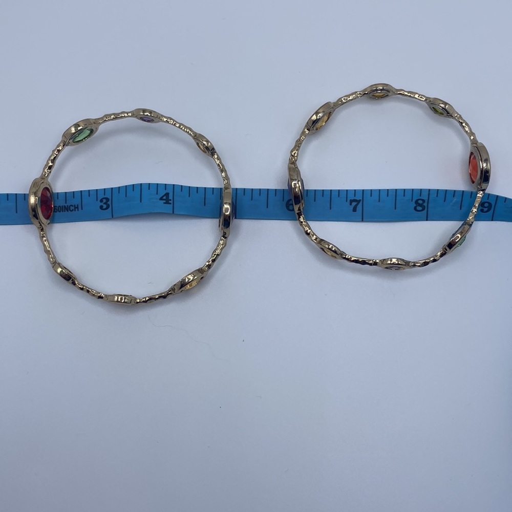 Bundle of 2 Henri Bendel Rhinestone and Gold tone Bangles - Picture 8 of 9